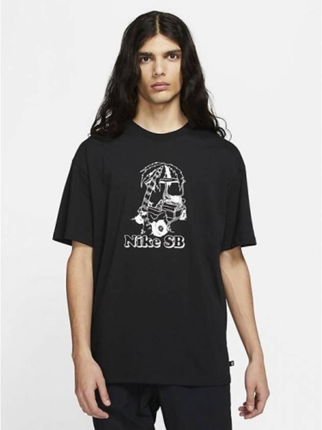 SB Skateboard Print Short Sleeve T-Shirt Black - NIKE - BALAAN 2