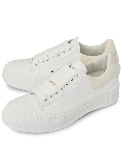 Deck Lace-up Plimsoll Low-top Sneakers White - ALEXANDER MCQUEEN - BALAAN 2