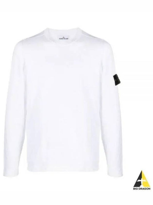 Compass Badge Ribbed Cotton Knit Top White - STONE ISLAND - BALAAN 2