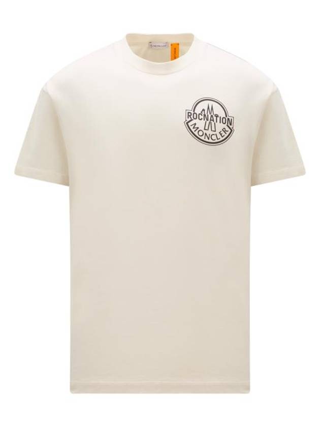 Logo Short Sleeve T-shirt Off White - MONCLER - BALAAN 1