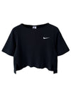 Sportswear Rib Crop Jersey Short Sleeve T-Shirt Black - NIKE - BALAAN 1