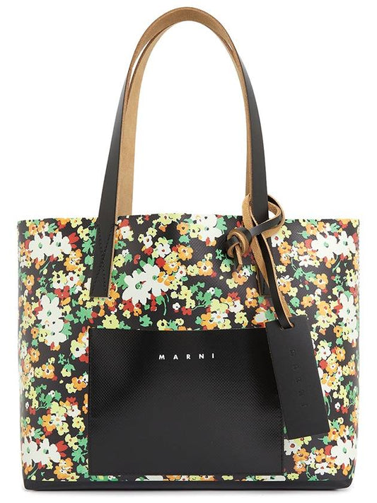 Logo Flower Tote Bag Black - MARNI - BALAAN 2