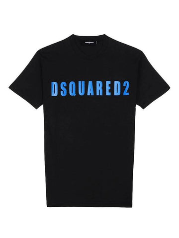 Men's Logo Print Short Sleeve T-Shirt Black - DSQUARED2 - BALAAN 1