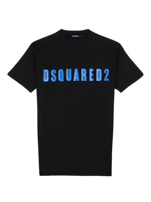 Men's Logo Print Short Sleeve T-Shirt Black - DSQUARED2 - BALAAN 1