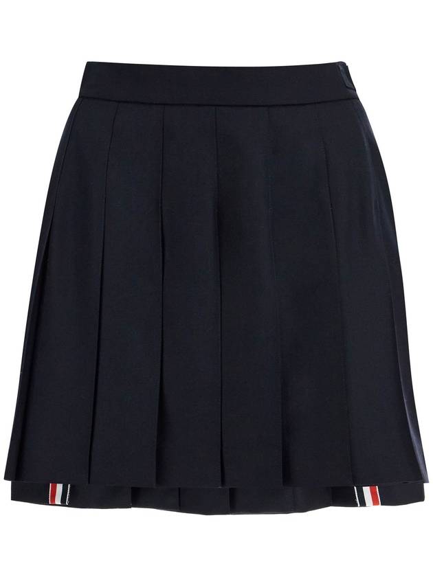 RMB Wool Mini Pleated Skirt Navy - THOM BROWNE - BALAAN 2