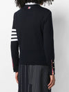 4-Bar Milano Stitch Crew Neck Knit Top Navy - THOM BROWNE - BALAAN 4