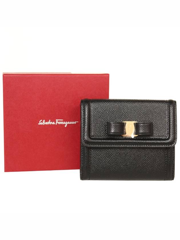 Women's Vara Ribbon Half Wallet Black - SALVATORE FERRAGAMO - BALAAN 6