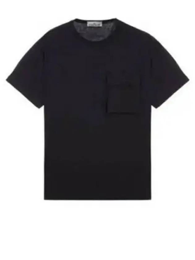 Back Logo Organic Cotton Short Sleeve T Shirt Black - STONE ISLAND - BALAAN 2