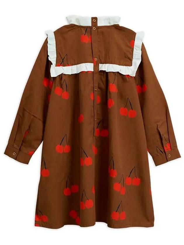 Kids cherry pleated brown dress 19750110 16 - MINI RODINI - BALAAN 3