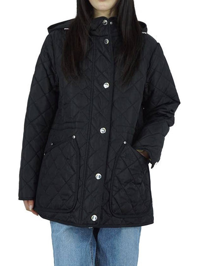 Diamond Quilted Long Nylon Jacket Black - BURBERRY - BALAAN 2