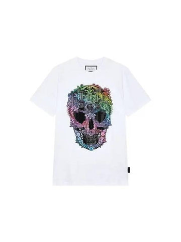 Men's Baroque Skull Crew Neck TShirt White 270611 - PHILIPP PLEIN - BALAAN 1