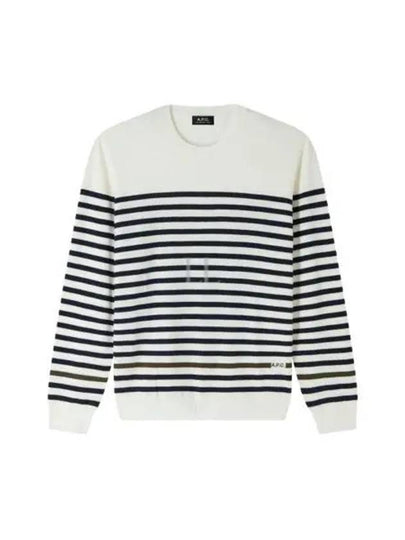 Bobby Striped Wool Knit Top Black Ivory - A.P.C. - BALAAN 2