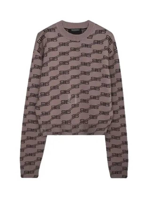 BB Icon Jacquard Knit Top Brown - BALENCIAGA - BALAAN 2