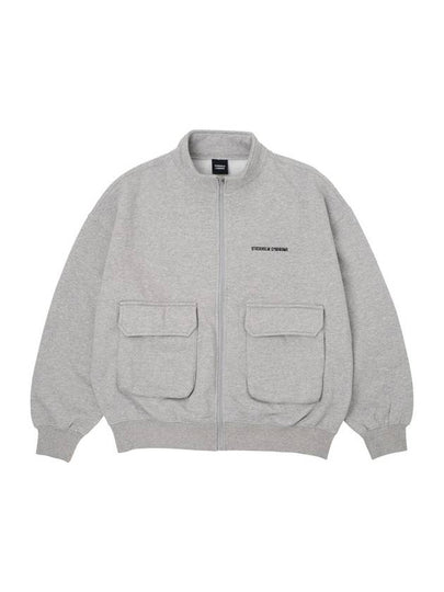 Men's Embroidery Zip-up Jacket Grey - STOCKHOLM SYNDROME - BALAAN 2