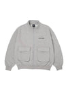 Men's Embroidery Zip-up Jacket Grey - STOCKHOLM SYNDROME - BALAAN 1