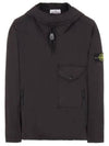 Supima Logo Patch Cotton Twill Anorak Black - STONE ISLAND - BALAAN 2