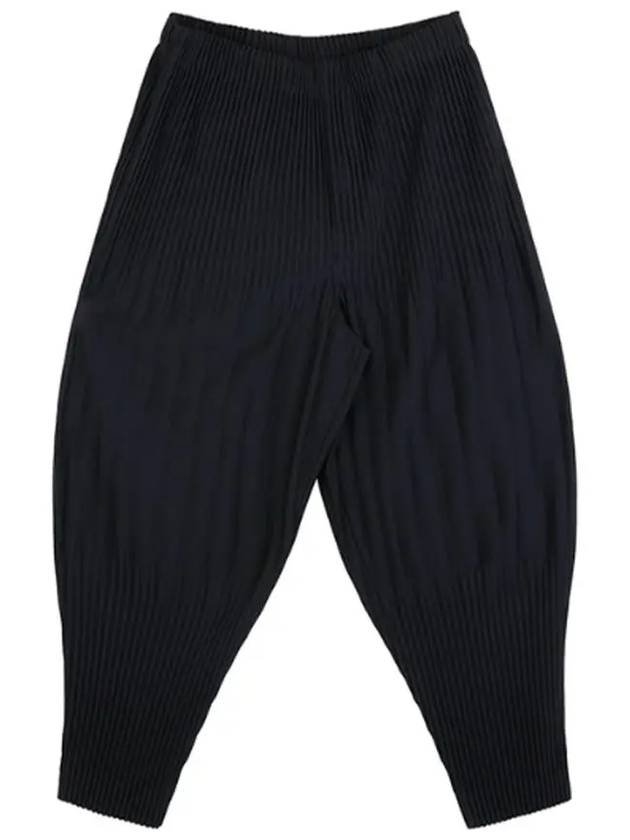 Pleated Straight Pants Navy - ISSEY MIYAKE - BALAAN 2