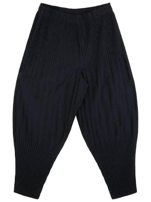 Pleated Straight Pants Navy - ISSEY MIYAKE - BALAAN 2