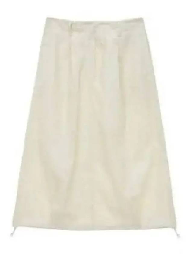 GLOSSY VOLUME MIDI SKIRT IN IVORY - MATIN KIM - BALAAN 1