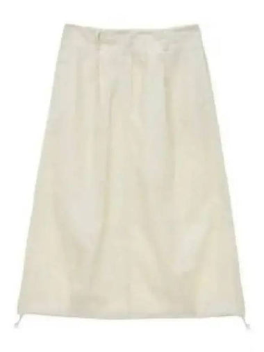 GLOSSY VOLUME MIDI SKIRT IN IVORY - MATIN KIM - BALAAN 1