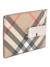 Check Card Wallet Beige - BURBERRY - BALAAN 3