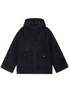 Wool Hooded Jacket Black - GANNI - BALAAN 2