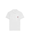 Heart Logo Polo Shirt White - AMI - BALAAN 1
