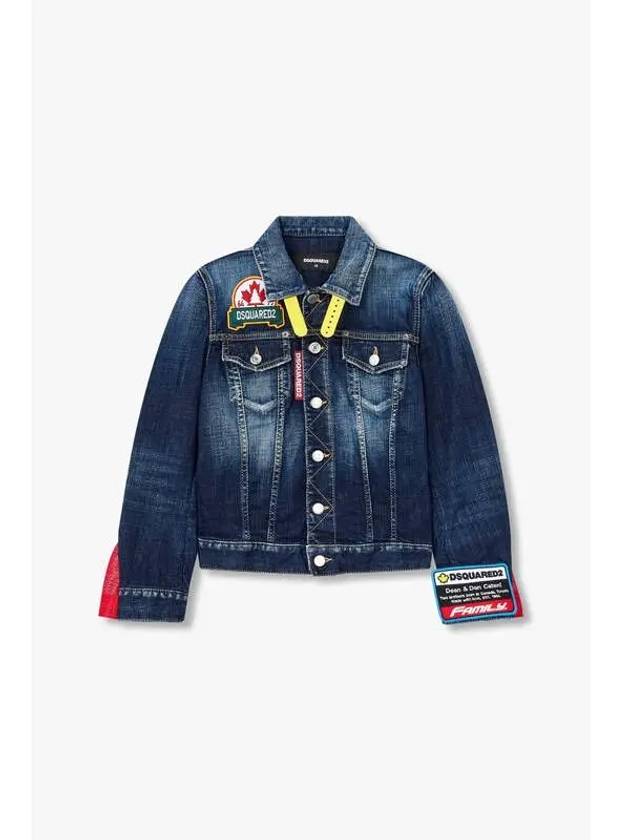 Women s Snapback Patch Button Up Denim Jacket Blue - DSQUARED2 - BALAAN 1