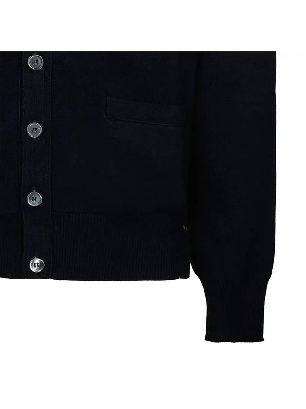 Milano Stitch Sprite Armband Cotton V-neck Cardigan Navy - THOM BROWNE - BALAAN 5