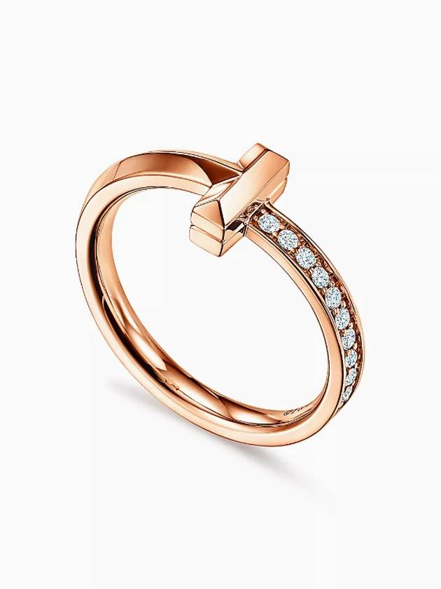 Tiffany T1 Ring 2 5mm Rose Gold Diamond Women - TIFFANY & CO. - BALAAN 4