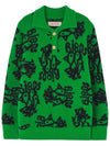 Kids Bird All Over Knit Green F24070 188XX - THE ANIMALS OBSERVATORY - BALAAN 2