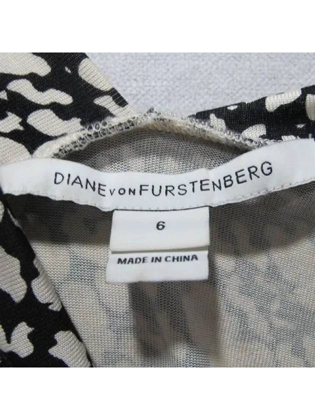 100 silk black and white pattern dress - DIANE VON FURSTENBERG - BALAAN 4