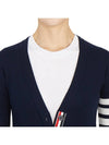 4-Bar V-Neck Cashmere Cardigan Navy - THOM BROWNE - BALAAN 9