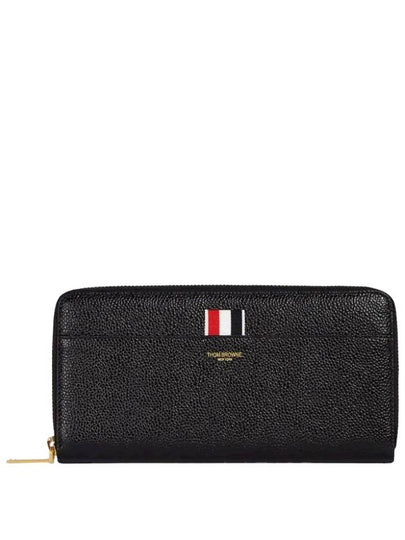 Grosgrain Tab Leather Continental Long Wallet Black - THOM BROWNE - BALAAN 2