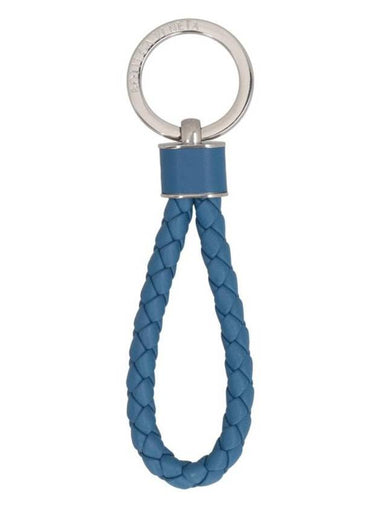 Intrecciato Leather Key Holder Blue - BOTTEGA VENETA - BALAAN 1