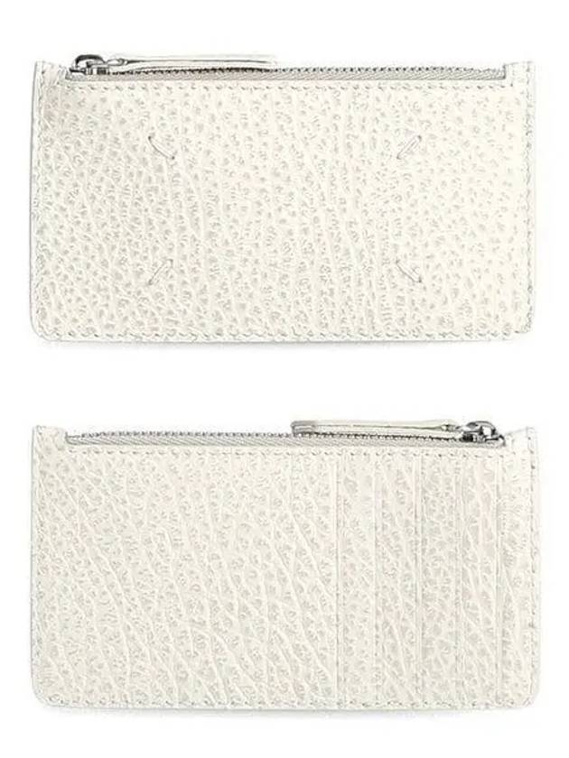 Pebble Leather Stitch Logo Zipper Card Wallet Greige - MAISON MARGIELA - BALAAN 2