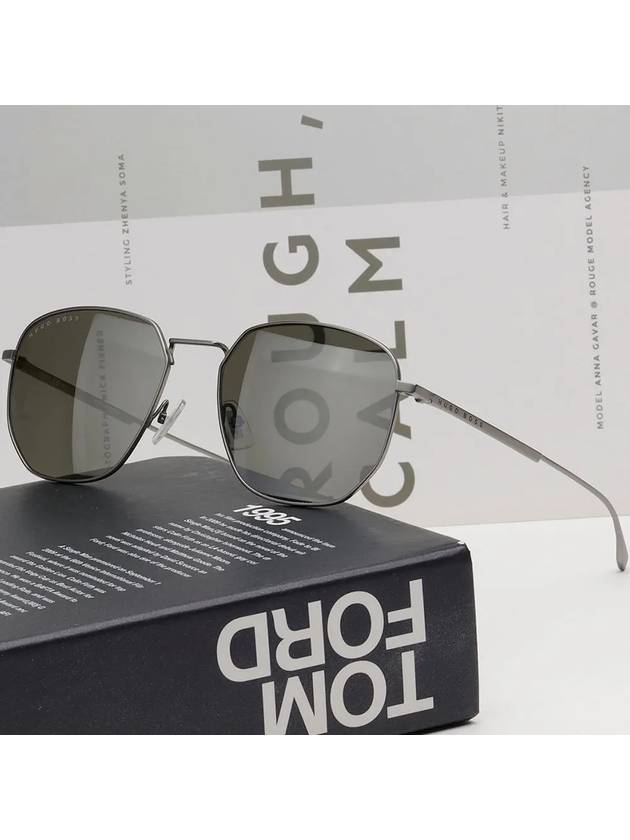 Hugo Boss titanium sunglasses BOSS0992FS RIWT4 matte metal frame mirror Asian fit - HUGO BOSS - BALAAN 2