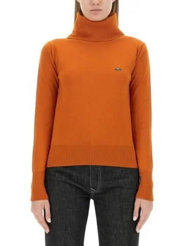 Bea ORB Embroidered Logo Turtleneck Orange - VIVIENNE WESTWOOD - BALAAN 2