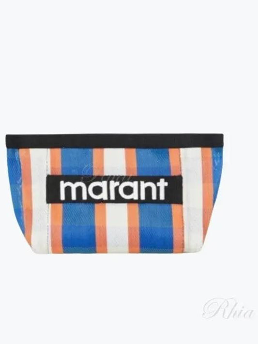 Embroidered Logo Pouch Bag Blue - ISABEL MARANT - BALAAN 2