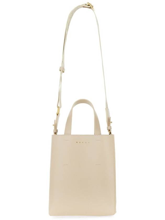 Museo Mini Leather Tote Bag Ivory - MARNI - BALAAN 4