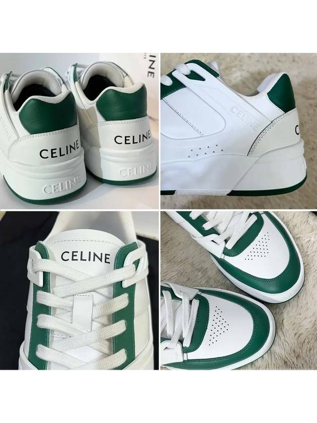 CT 07 Trainer Low LaceUp Sneakers White Dark Green - CELINE - BALAAN 5