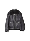 Tommy Shearing Trimming Leather Jacket Black - A.P.C. - BALAAN 2