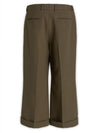 Textured Gabardine Cropped Straight Pants Brown - GUCCI - BALAAN 3