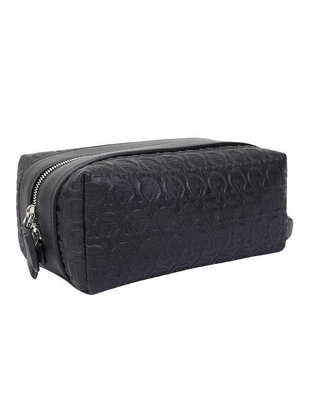 Salvatore Men's Leather Beauty Case Black - SALVATORE FERRAGAMO - BALAAN 4