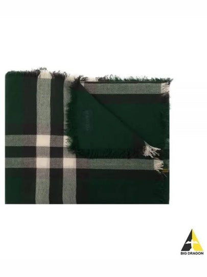 Check Print Wool Scarf Green - BURBERRY - BALAAN 2