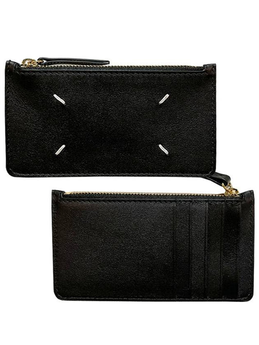 Signature Stitch Zipper Card Wallet Black - MAISON MARGIELA - BALAAN 2