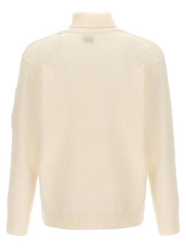 Lambswool GRS Turtle Neck Knit Top White - CP COMPANY - BALAAN 3