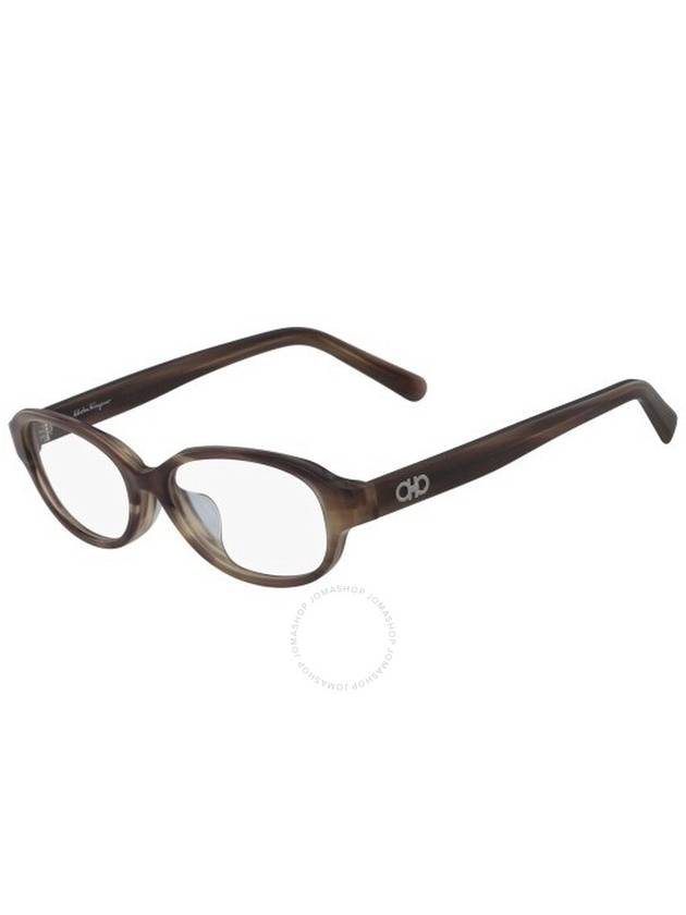 Eyewear Oval Acetate Eyeglasses Brown - SALVATORE FERRAGAMO - BALAAN 1