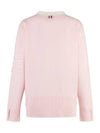 Milano Stitch V Neck Cardigan Pink - THOM BROWNE - BALAAN 3