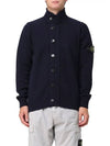 Wappen High Neck Button Up Wool Cardigan Navy - STONE ISLAND - BALAAN 3